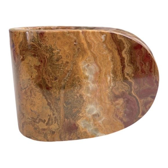 Vintage Onyx Desk top Clock with pen holder - Picture 3 of 10